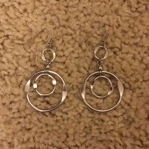 Lia Sophia silver tone earrings